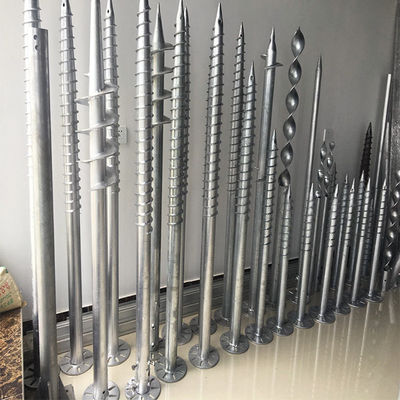 ভালো দাম Thickness 2.75mm 3mm 3.5mm Open Field Ground Screw Piles Pole Anchors Wind 60m/S Solar Mounting Component অনলাইন