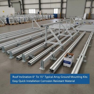 ভালো দাম ছাদের ঢাল ০° থেকে ১৫° সাধারণ সোলার অ্যারে গ্রাউন্ড মাউন্টিং কিট সহজ দ্রুত ইনস্টলেশন ক্ষয় প্রতিরোধী উপাদান অনলাইন