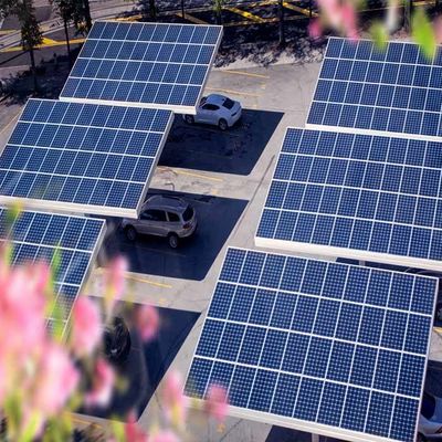 Galvanized Steel Frame On Off Grid Surface solar carport structures